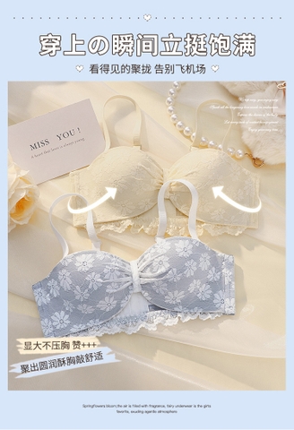 Bộ đồ lót nữ phối ren hoa cúc thời trang, nâng ngực quyến rũ dành cho nữ