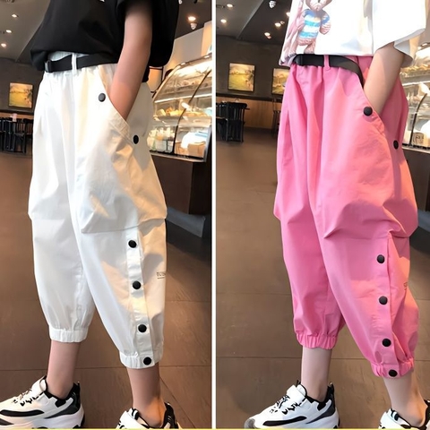 Quần lửng ống rộng thiết kế kiểu dáng thời trang dành cho bé gái