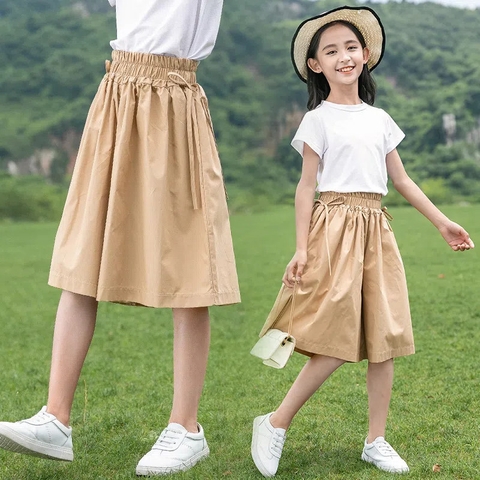 Quần giả váy ống rộng kiểu dáng mỏng phong cách đơn giản dành cho bé gái