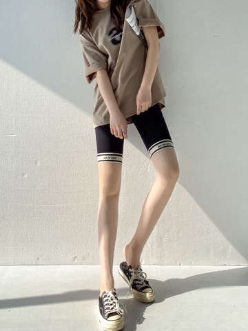Quần legging ngắn thiết kế lai quần cá tính, phong cách Hàn quốc dành cho nữ