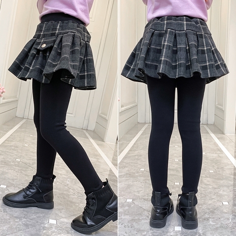 Quần legging giả váy có lớp nhung dày thời trang kiểu dáng mới dành cho bé gái