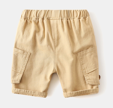 Quần short kaki bé trai phối túi phong cách Hàn Quốc
