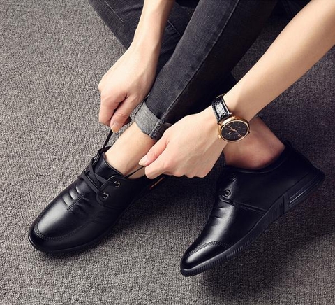 Giày da nam đế mềm dẻo chống trượt kiểu dáng thể thao thoải mái