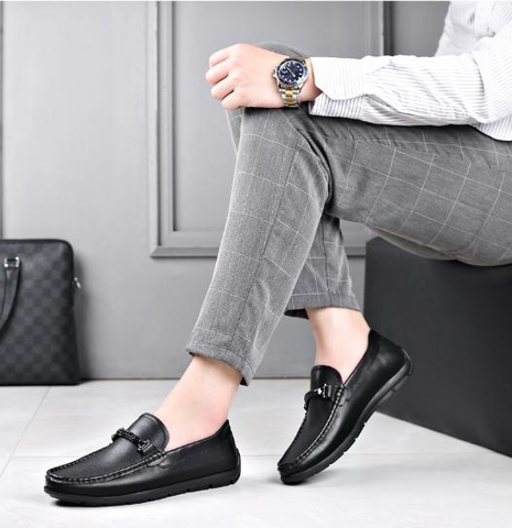 Giày lười nam da bò kiểu dáng Châu Âu thanh lịch