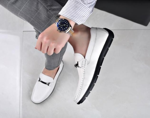 Giày lười nam da bò kiểu dáng Châu Âu thanh lịch