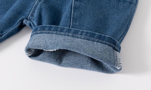 Quần short denim thoáng mát phối túi đơn giản cho bé trai