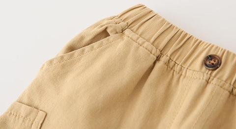 Quần short kaki bé trai phối túi phong cách Hàn Quốc