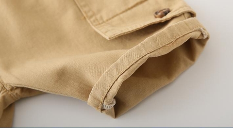 Quần short kaki bé trai phối túi phong cách Hàn Quốc