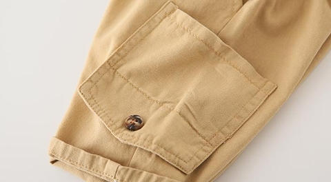 Quần short kaki bé trai phối túi phong cách Hàn Quốc