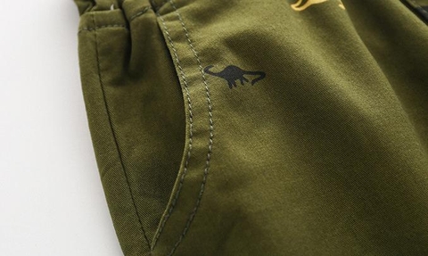 Quần short kaki chất cotton thoáng khí in hoạt hình cho bé trai
