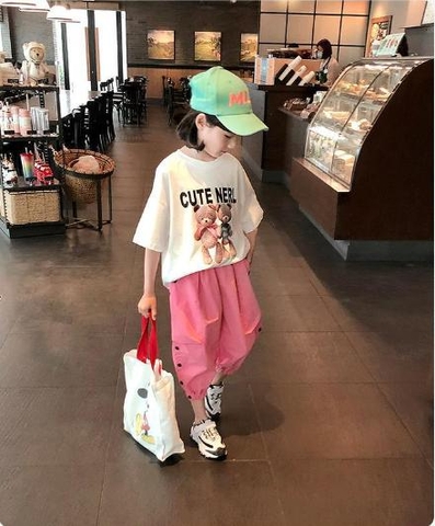 Quần lửng ống rộng thiết kế kiểu dáng thời trang dành cho bé gái