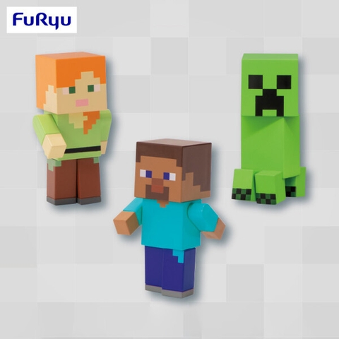 MÔ HÌNH Minecraft - Steve - Alex - Creeper - Minecraft Minifigure 4 (FuRyu) FIGURE CHÍNH  HÃNG