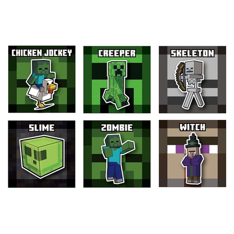 THẺ BÀI Minecraft Metallic Stickers - Wafer Cards Collection (Bandai) PACK CARD CHÍNH HÃNG
