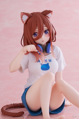 MÔ HÌNH Nakano Miku - Gotoubun no Hanayome ∬ - Desktop Cute - Cat room wear ver. (Taito) CHÍNH HÃNG