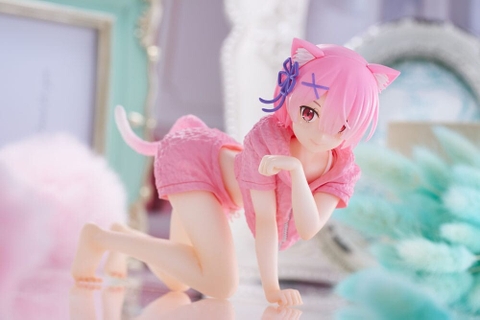 MÔ HÌNH Ram - Re:Zero - Desktop Cute - Cat room wear ver. (Taito) FIGURE CHÍNH HÃNH