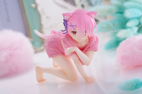 MÔ HÌNH Ram - Re:Zero - Desktop Cute - Cat room wear ver. (Taito) FIGURE CHÍNH HÃNH
