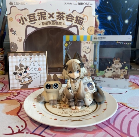 MÔ HÌNH Azuki - Original - Siam Neko Azuki-san wa Sekai no Chuushin - DLC Series - Tea Time Cats - Friendship Collaboration Exclusive Set (Ribose, Tianwen Kadokawa) FIGURE CHÍNH HÃNG