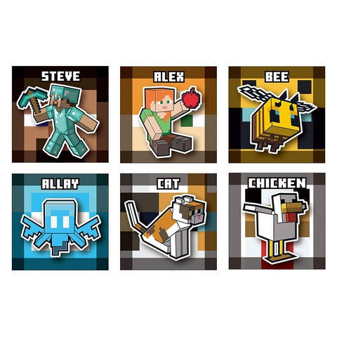 THẺ BÀI Minecraft Metallic Stickers - Wafer Cards Collection (Bandai) PACK CARD CHÍNH HÃNG