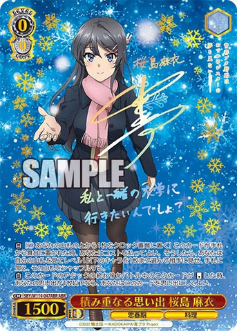 THẺ BÀI Seishun Buta Yarou (Bunny Girl Senpai) - Weiss Schwarz (Bushiroad) PACK CARD CHÍNH HÃNG