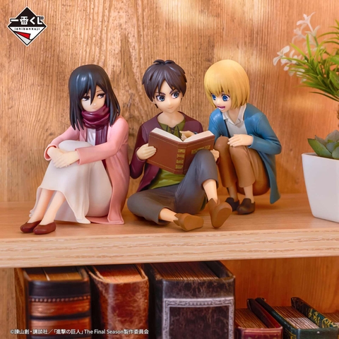 MÔ HÌNH Eren - Mikasa - Armin - Attack on Titan The Final Season - Ichiban Kuji ~Jinarashi~ (A Prize) - Kabe no Soto no Sekai (Bandai Spirits) FIGURE CHÍNH HÃNG
