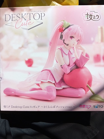 MÔ HÌNH Hatsune Miku - Vocaloid - Desktop Cute - Sakura, Sakuranbo Cushion ver. (Taito) FIGURE CHÍNH HÃNG