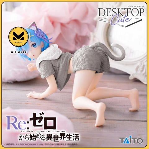 MÔ HÌNH Rem - Re:Zero - Desktop Cute - Cat Room Wear ver., Renewal (Taito) FIGURE CHÍNH HÃNG