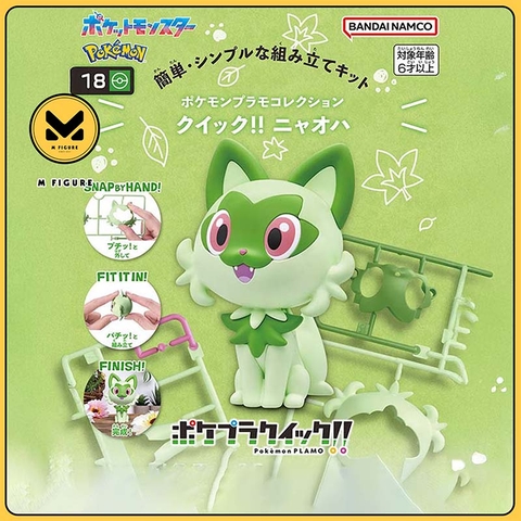 MÔ HÌNH Nyahoja (Sprigatito) - Pocket Monsters - Pokémon Plamo - Poképla Quick!! (18) (Bandai Spirits) FIGURE CHÍNH HÃNG