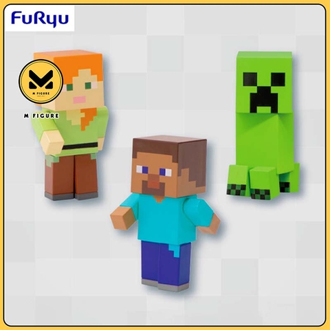 MÔ HÌNH Minecraft - Steve - Alex - Creeper - Minecraft Minifigure 4 (FuRyu) FIGURE CHÍNH  HÃNG