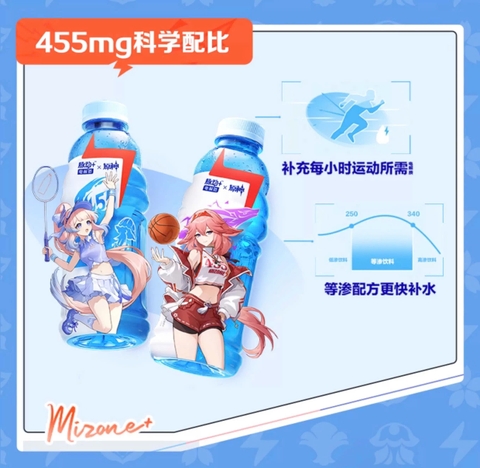NƯỚC ĐIỆN GIẢI Electrolyte x Genshin Impact Joint 600ml (Mizone) CHÍNH HÃNG