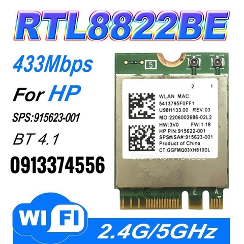 Card Wifi 5 RTL8822CE 802.11AC 867Mbps 2.4g & 5G Bluetooth 5.0 NGF M.2
