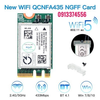 Card WiFi Deal4GO QCNFA435 QCA9377 802.11ac 433Mbps M.2 NGFF 2.4g/5g  Bluetooth 4.1