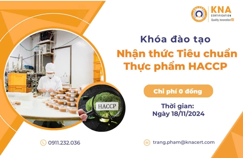 Khóa học 0 đồng T11/2024 về Tiêu chuẩn Thực phẩm HACCP