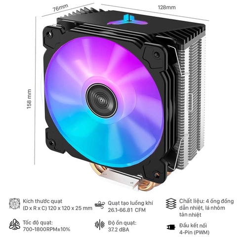 TẢN NHIỆT KHÍ JONSBO CR-1000 RGB (KÈM SẴN BACKPLATE 1700 JONSBO)