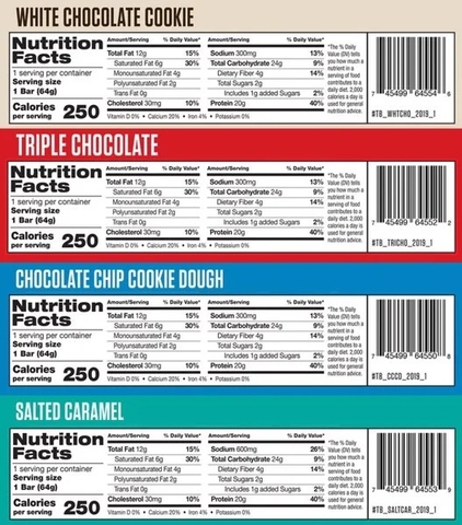 Hộp 12 Bánh Protein Elite Labs True Protein Bar 64g - 3 mùi