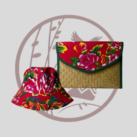 Combo Ví Mũ Vải Con Công