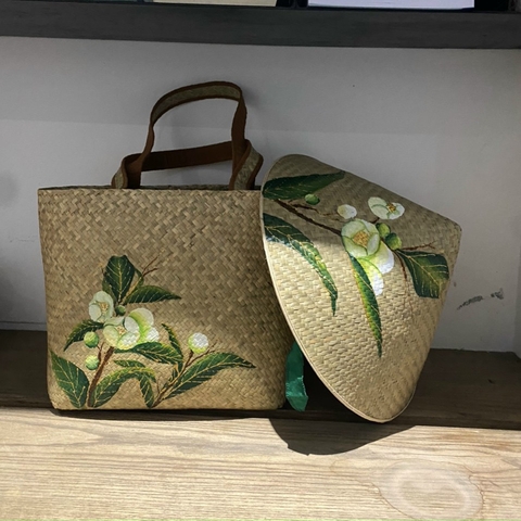 Combo túi thời trang & nón vẽ trà