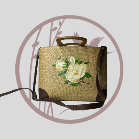 Túi Đeo Chéo Vẽ Hoa Trà