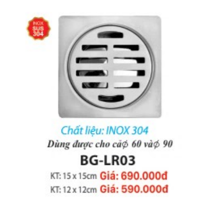 PHỄU THOÁT SÀN CHỐNG HÔI THOÁT NƯỚC B-GEM BG-LR03