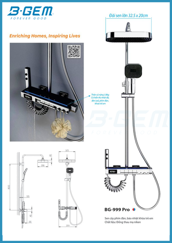 Sen Cây Phím Đàn Nóng Lạnh Hiển Thị Nhiệt Độ Cao Cấp B-GEM BG-999PRO