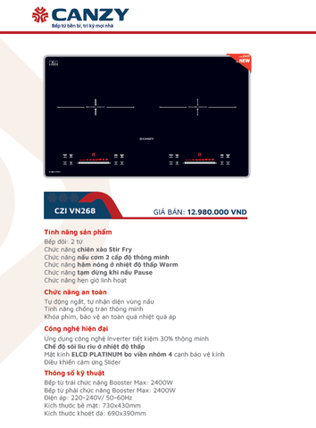 Bếp Điện  Từ Canzy CZ VNH268