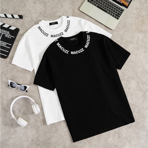 Áo phông cổ tròn Unisex 2 màu Đen Trắng chất Cotton MACUZZ MTS007-012301