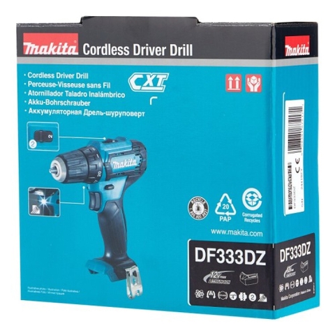 Máy khoan, vặn vít 10/21mm dùng pin 12Vmax Makita DF333DZ (không pin sạc)