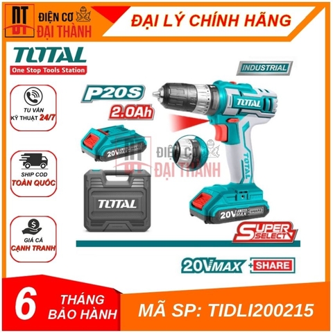 Máy khoan búa dùng pin 20V Total TIDLI200215