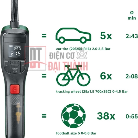Máy bơm hơi mini dùng pin Bosch EasyPump - 0603947080