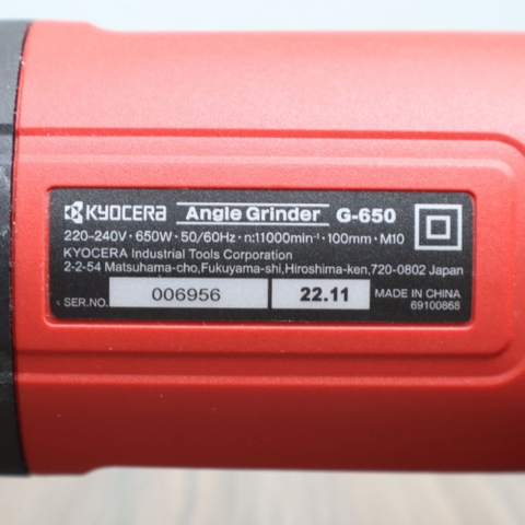 Máy mài góc cầm tay 100mm Kyocera G-650 650W