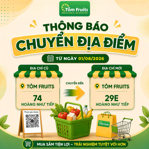 Thông báo thay đổi địa điểm cửa hàng Tôm Fruits Hoàng Như Tiếp