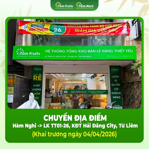 Thông báo thay đổi địa điểm cửa hàng Tôm Fruits Hàm Nghi