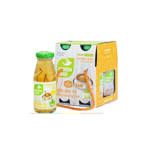 Nước giải khát yến sào và đông trùng hạ thảo Green Bird (lốc)