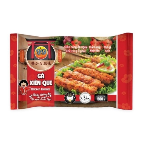 GÀ XIÊN QUE CHICKEN KEBABS 500G (gói)