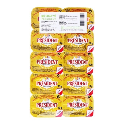 Bơ nhạt minicup hiệu President 100g (vỉ 10 hộp)